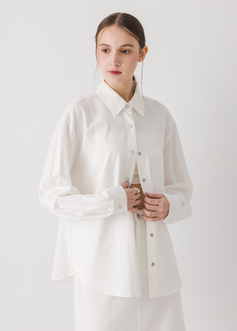 水洗斜紋純棉舒適襯衫