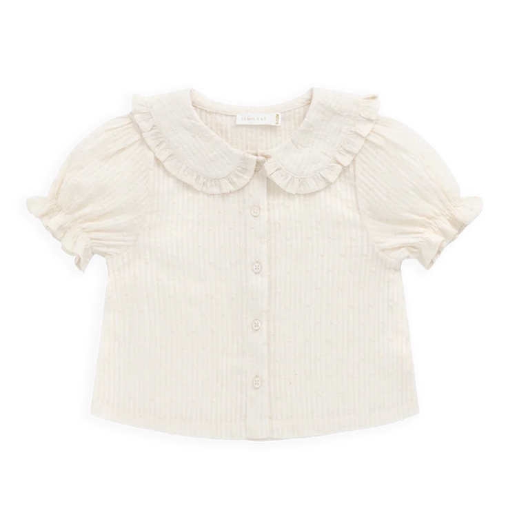 （預購）JAMIEKAY 立體點點捲邊排釦襯衫 Organic Cotton Bowie Blouse - Parchment