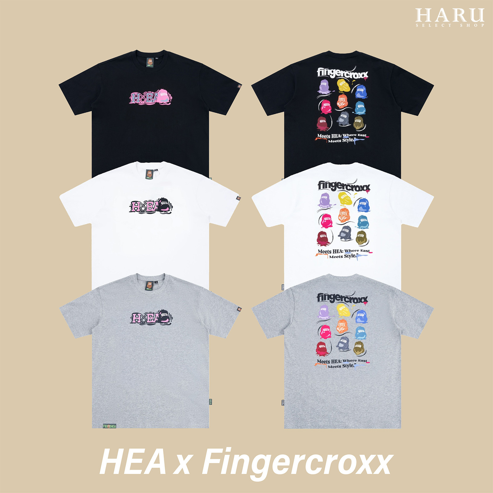 聯名款 HEA x Fingercroxx FGXX  BAPE A BATHING APE 彩色組合 猿人頭 LOGO 短袖 T恤 TEE