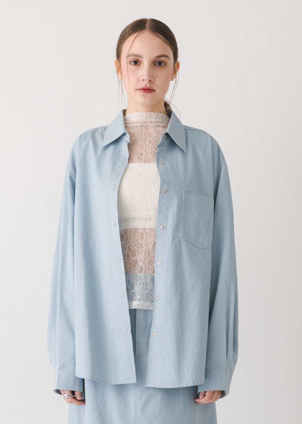 水洗斜紋純棉舒適襯衫