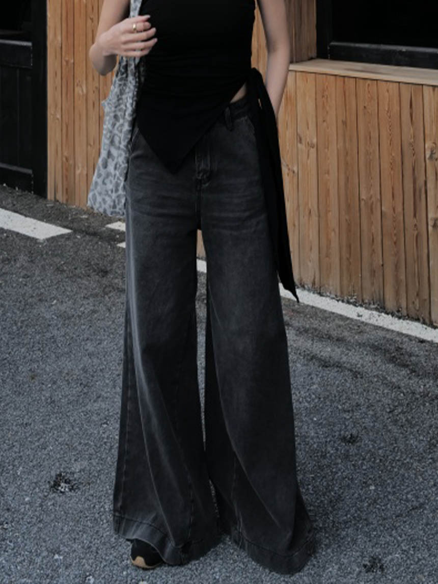 素面基本百搭闊腿牛仔褲*2色