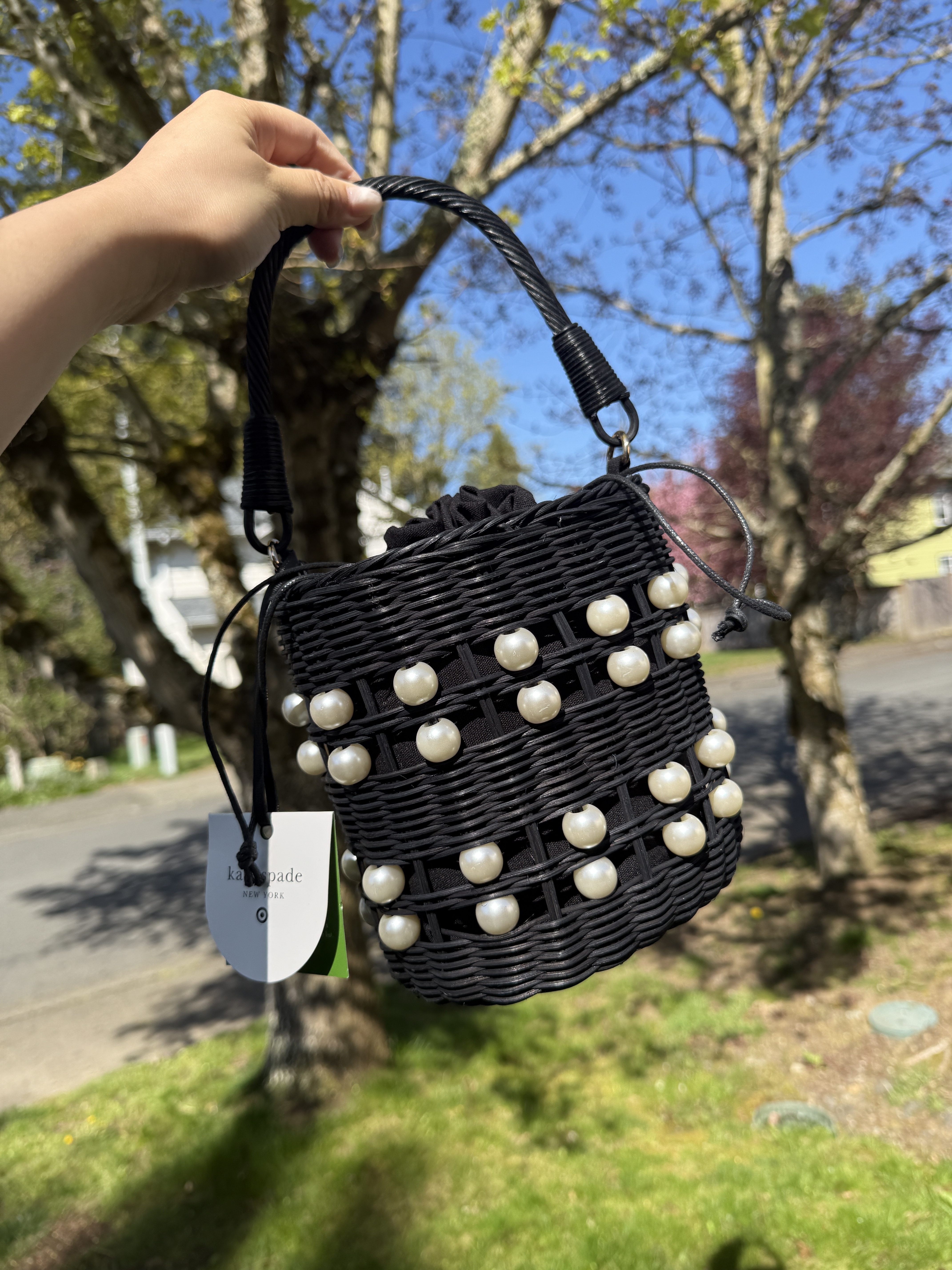 ❰ 美國現貨 ❱ Kate Spade x Target Pearl Embellished Basket Bucket Bag