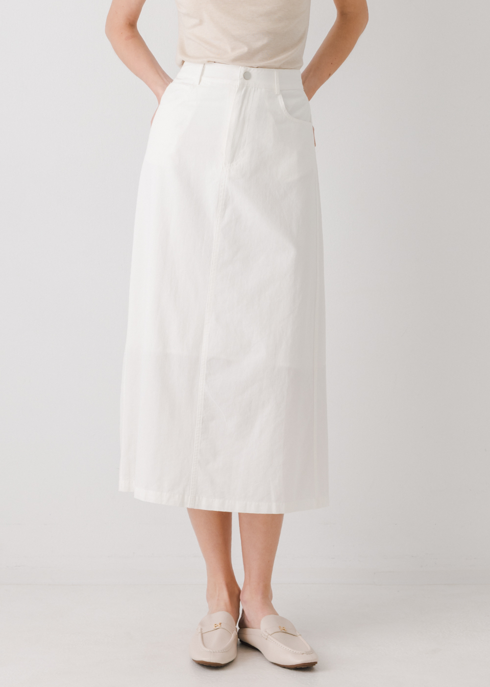 水洗斜紋純棉百搭長裙