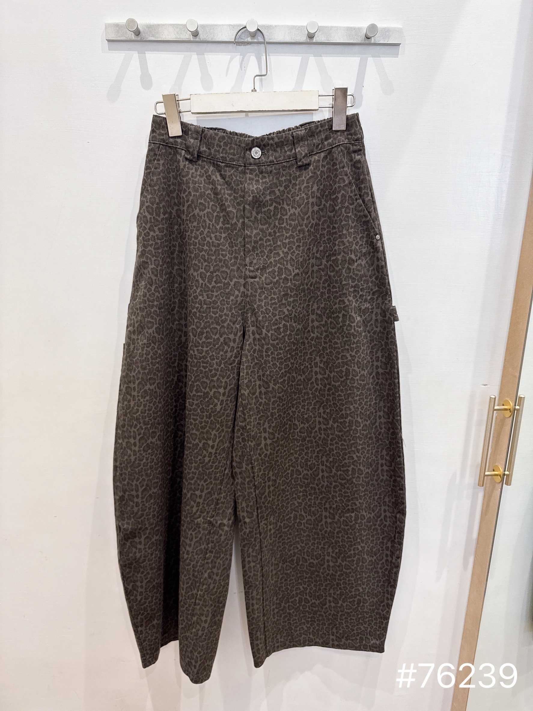 彈性無敵好的豹紋水洗褲