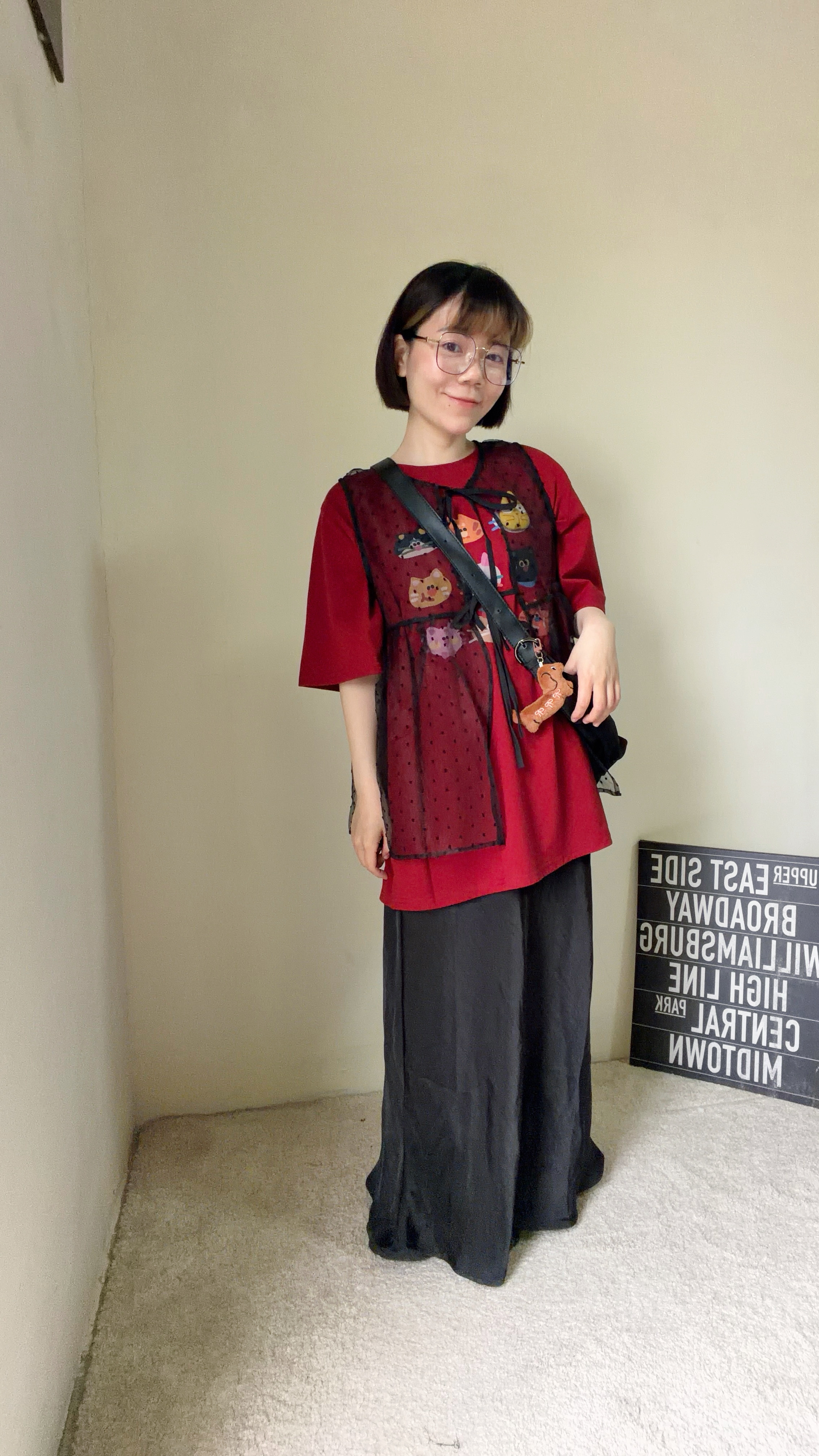 超可愛~~立體小貓印花頭像T