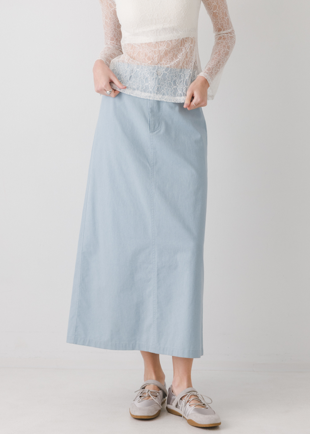 水洗斜紋純棉百搭長裙