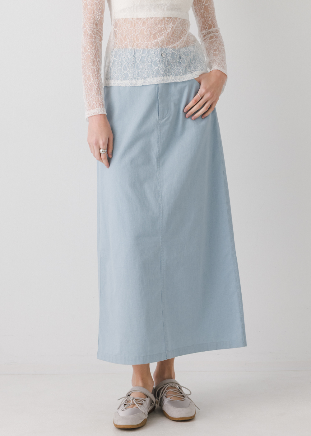 水洗斜紋純棉百搭長裙