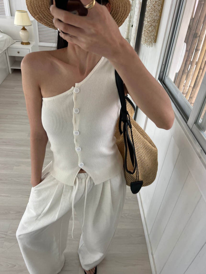 露肩釦子背心*3色