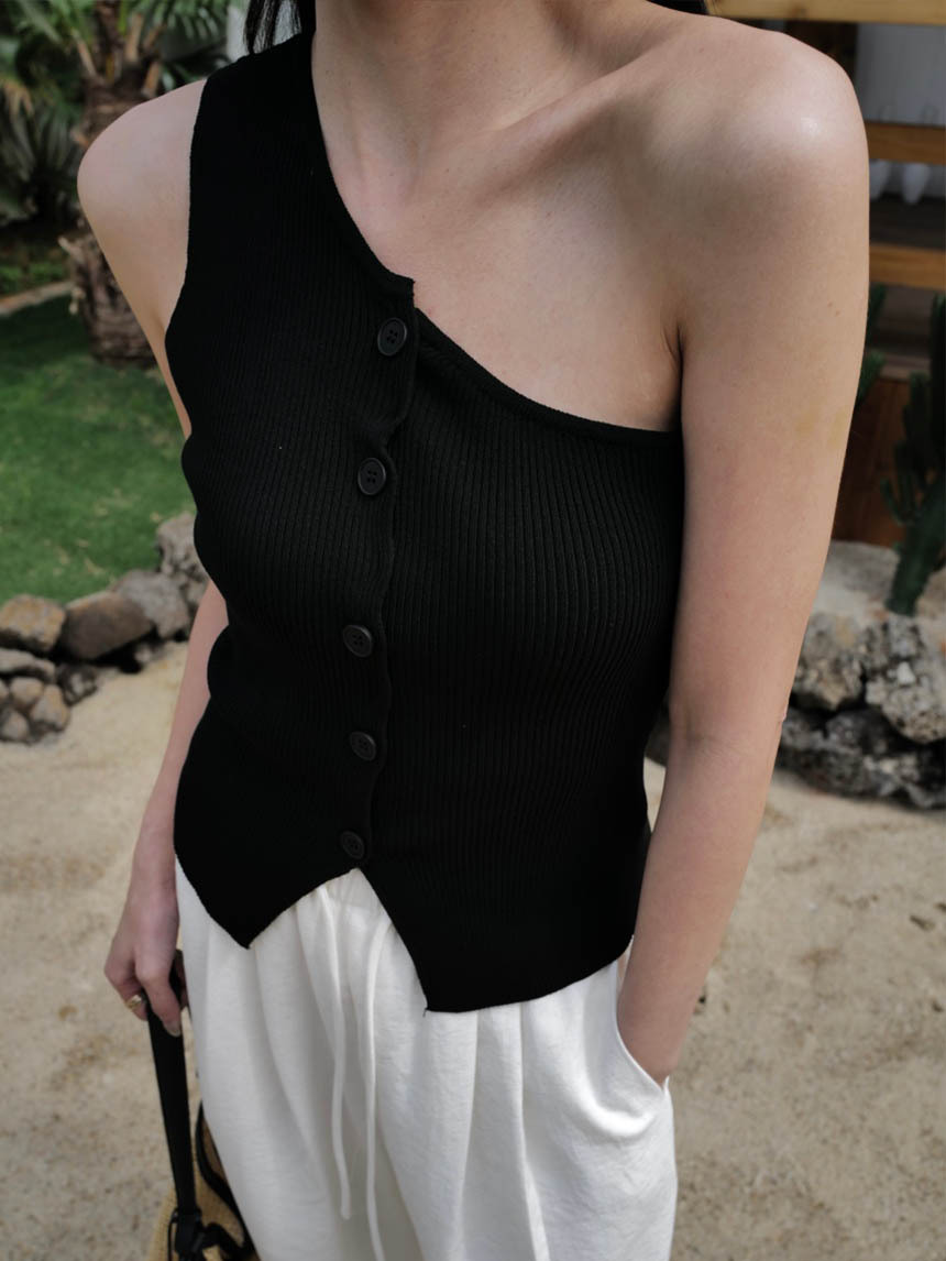 露肩釦子背心*3色