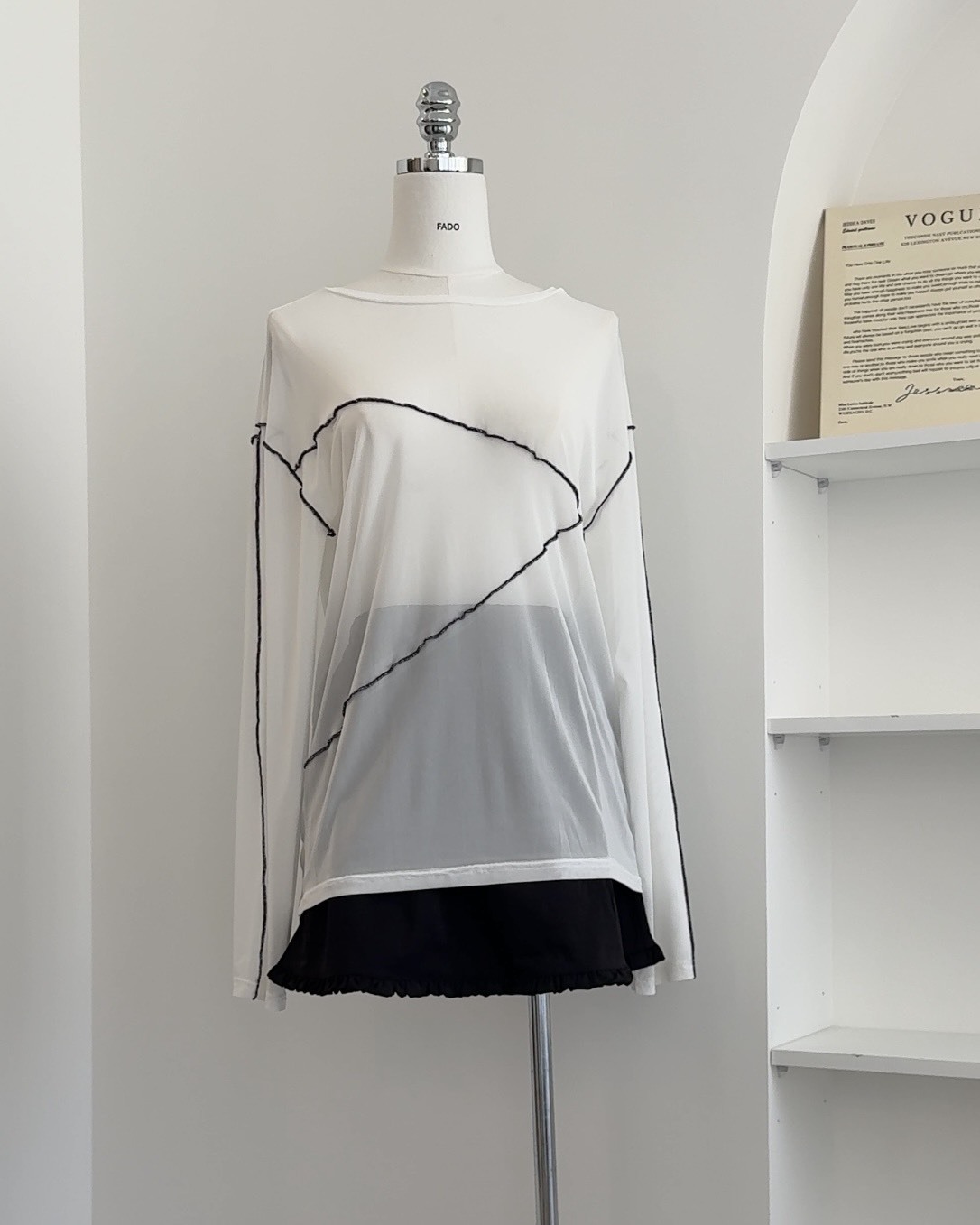 法朵Fado shop｜立體車線透膚打底衣 0315004 三色