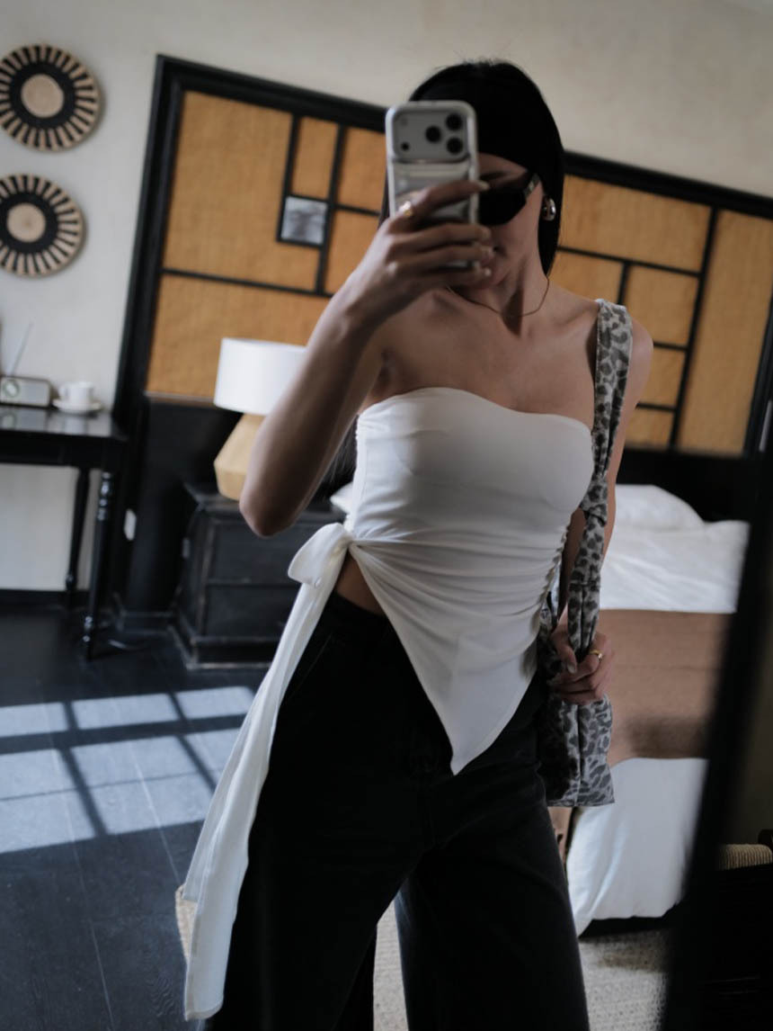 桃心領側綁帶不規則抹胸Bra top(附胸墊)*4色