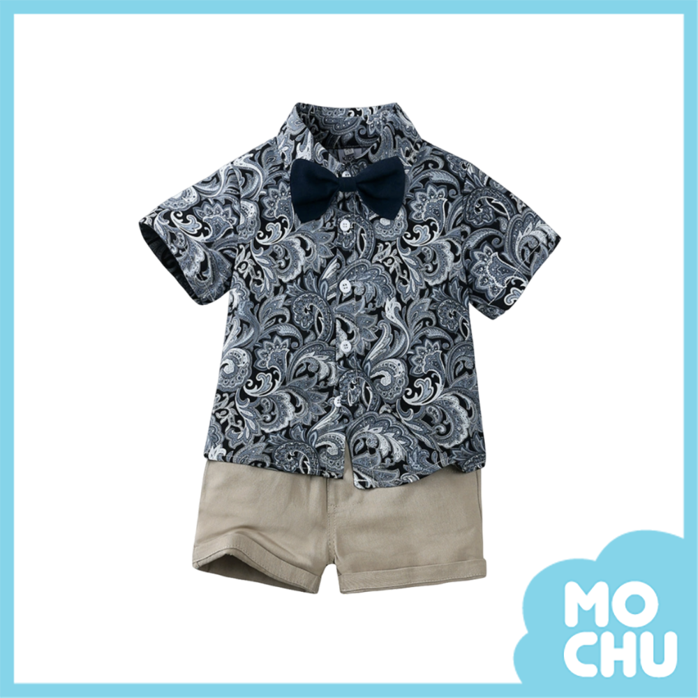 捲捲熱浪花襯衫套裝