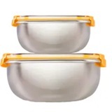 [S] TAI LI Austinshine Gold Ingot Stainless Steel Fresh Lunch Box 1700ml+1000ml, STL16 (STL16)