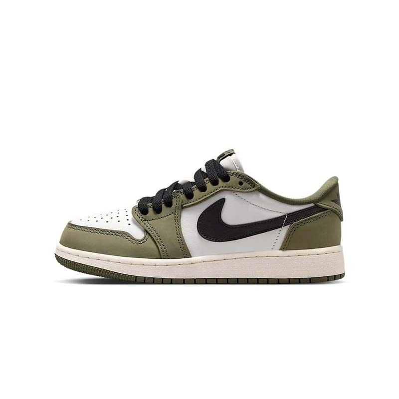 Nike Air Jordan 1 Retro Low OG "Medium Olive" GS 休閒鞋 橄欖綠 麂皮 大童 女鞋 HQ6999-200 [國內代購]