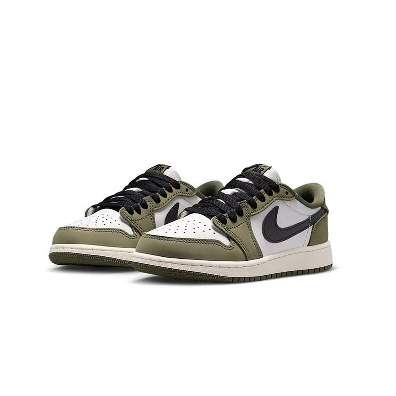 Nike Air Jordan 1 Retro Low OG "Medium Olive" GS 休閒鞋 橄欖綠 麂皮 大童 女鞋 HQ6999-200 [國內代購]