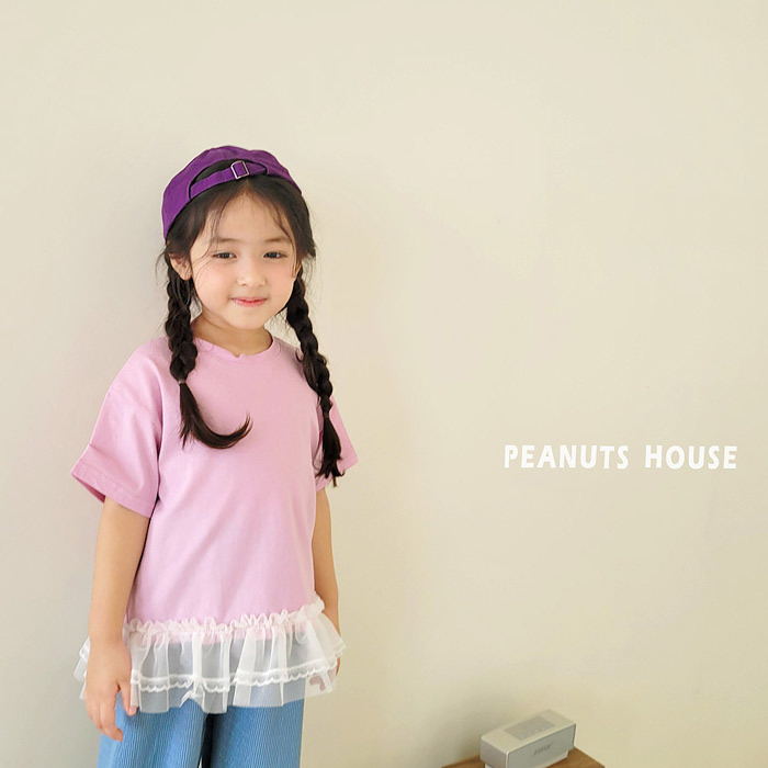 正韓夏PEANUTS 三色拼接蕾絲上衣