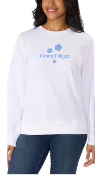[USW] TOMMY HILFIGER WHITE WOMEN'S LONG SLEEVE TOP, UZZ1212 (UZZ1212)