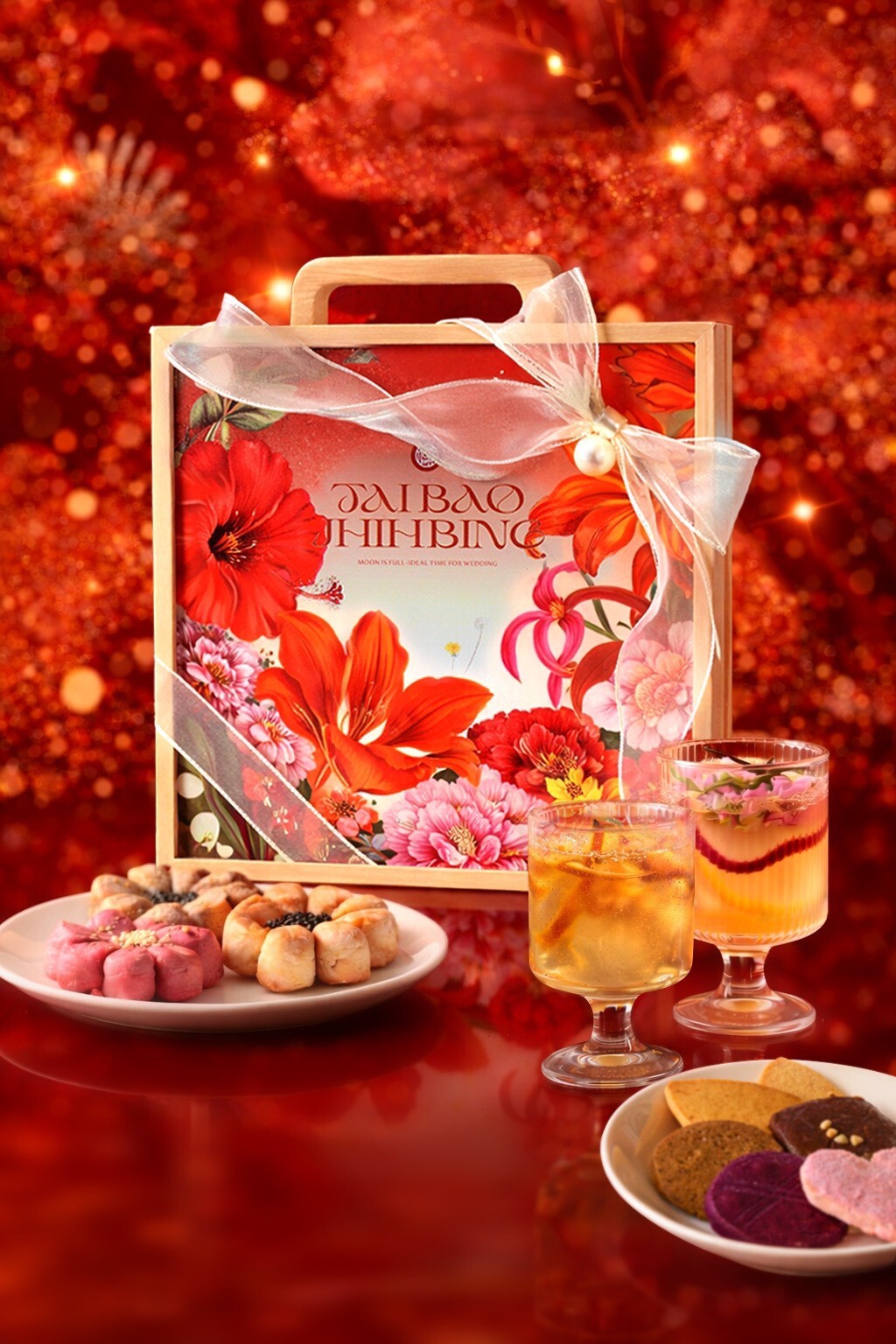 【太保制餅】 花囍之約木盒