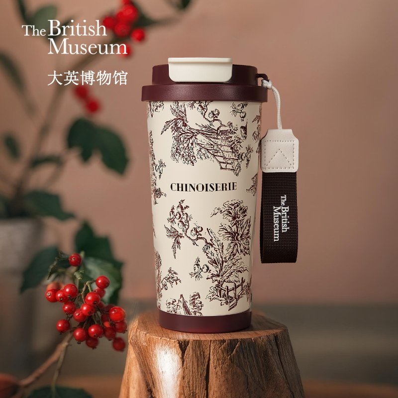 大英博物館｜東方夢境系列｜花園祕境便攜咖啡保溫杯-紅金