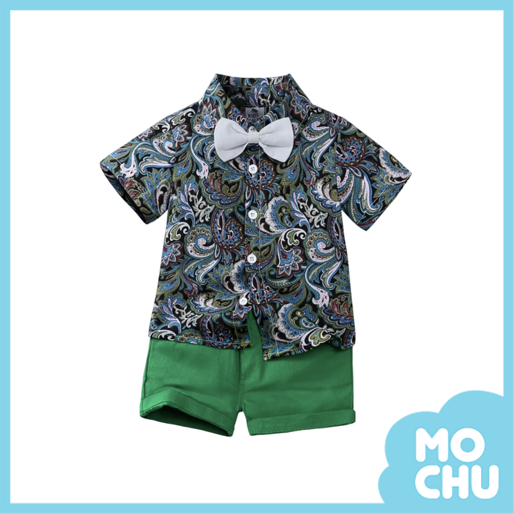 孔雀紋花襯衫套裝