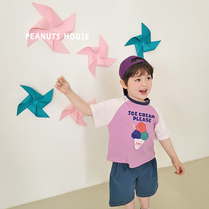 正韓夏PEANUTS 兩色冰淇淋上衣