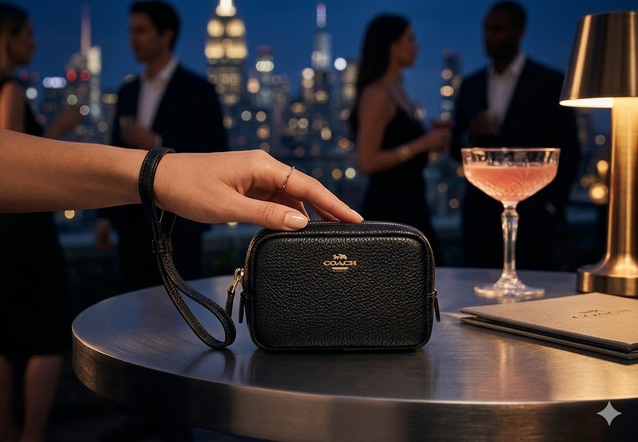 【直播】Coach LX031901 荔枝紋手掛零錢包 (黑色)