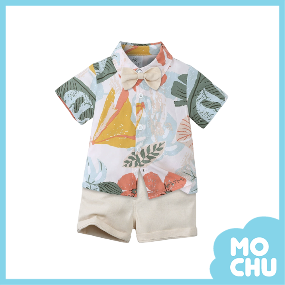 繽紛落葉花襯衫套裝