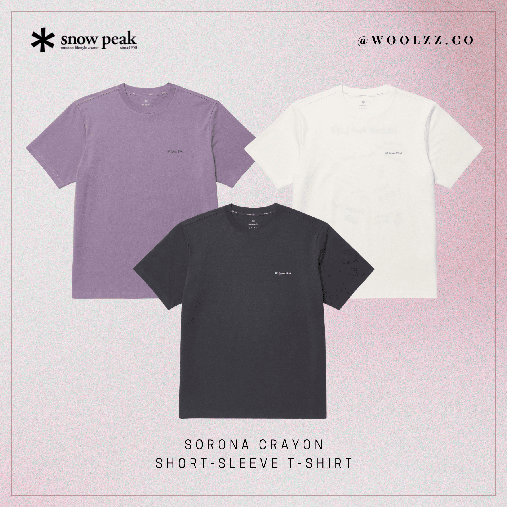 Snow Peak Sorona 蠟筆風短袖T恤  S26MUF-TS08