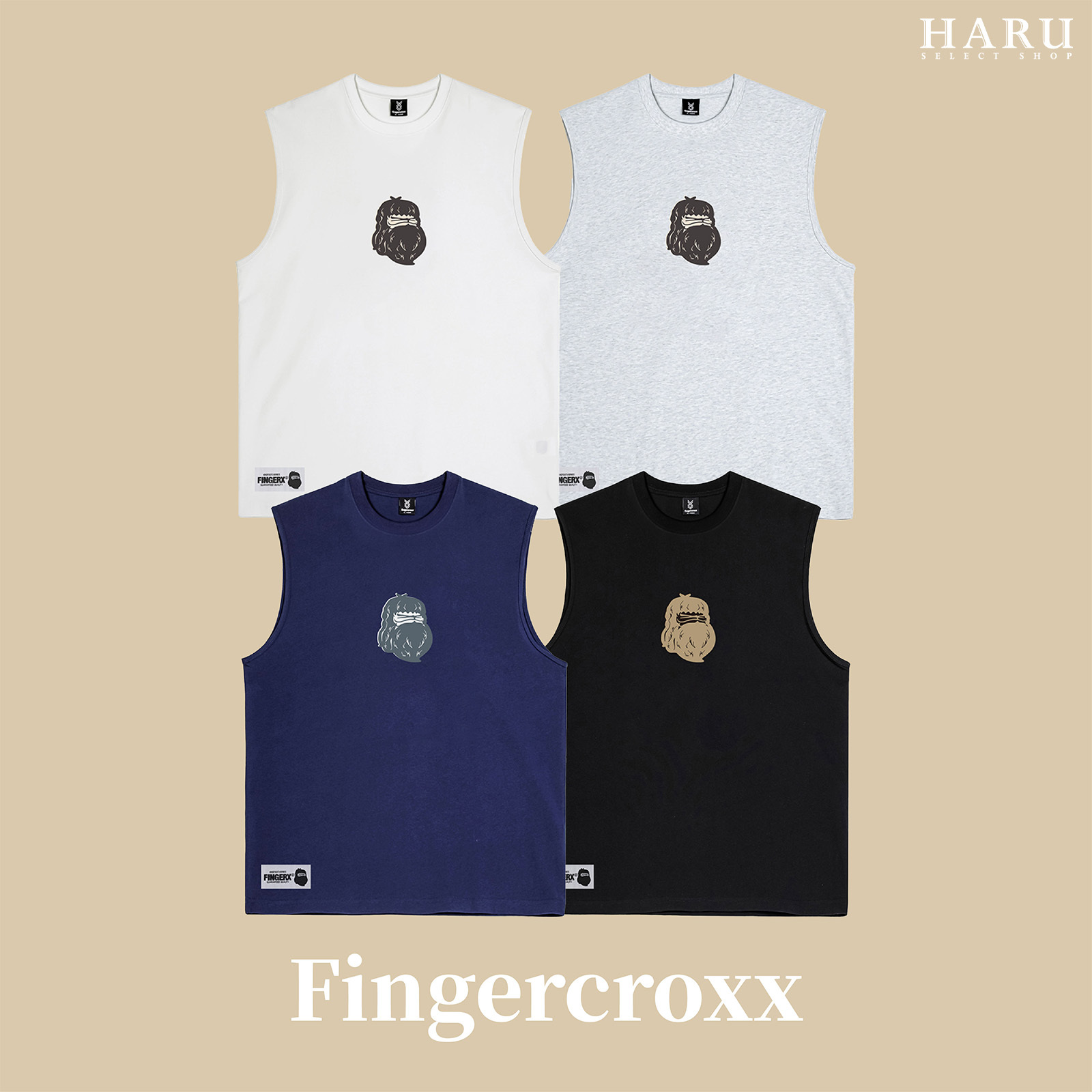 Fingercroxx FGXX  BAPE A BATHING APE 猿人頭 LOGO 無袖 背心 TEE