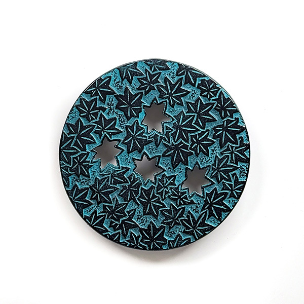 【及甚鑄造所】紅葉 鑄鐵壺墊-青色