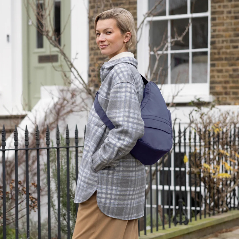 再生材質 RECYCLED NYLON SMALL 斜背包-海洋藍