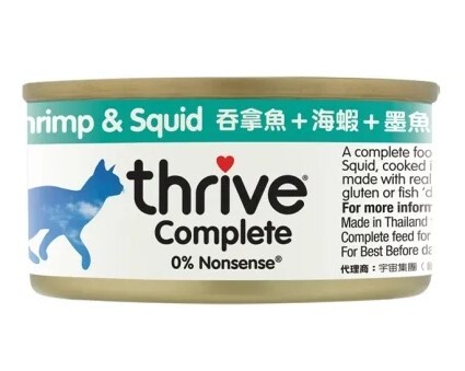 Thrive 脆樂芙 貓貓主食罐 吞拿魚+海蝦+墨魚 配方 (75g x 12罐)