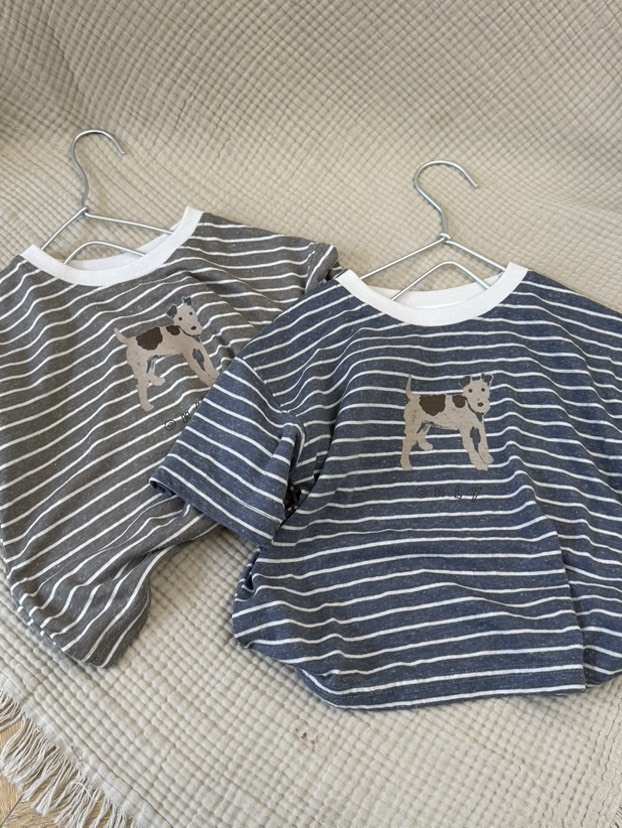 狗狗條紋短袖上衣