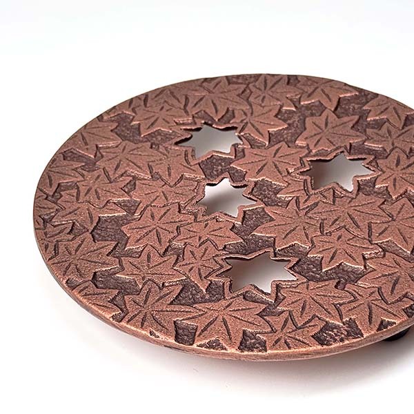 【及甚鑄造所】紅葉 鑄鐵壺墊-金色