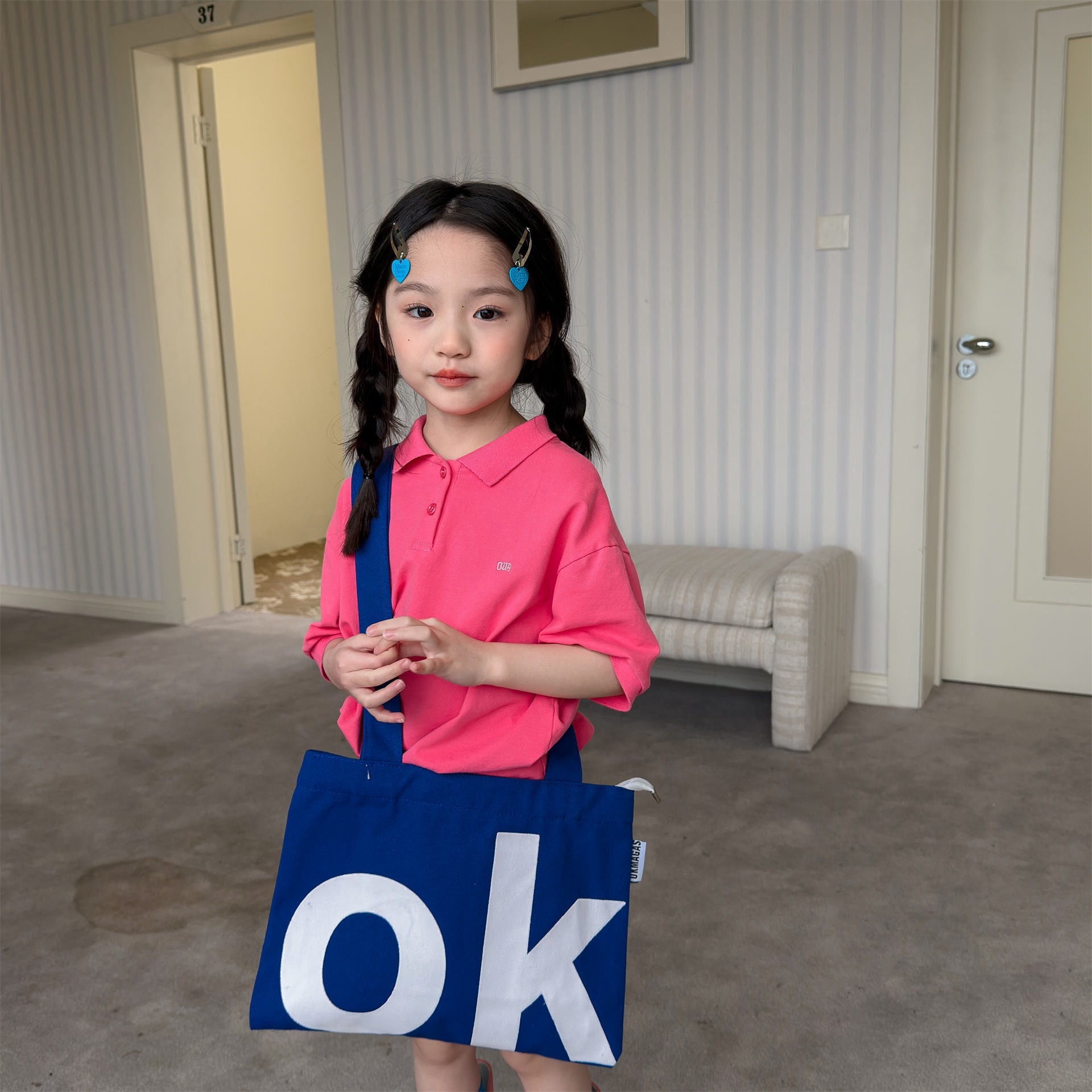 三色簡約有領上衣