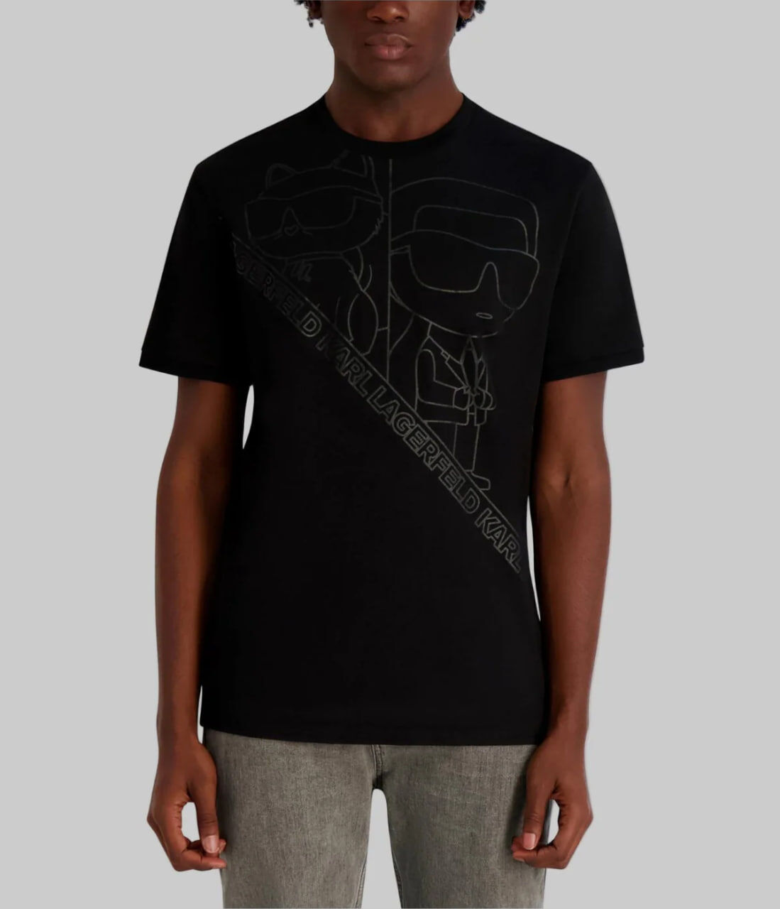 [S] KARL LAGERFELD BLACK KARL GRAPHIC TEE, LM5G2179-BLK (SKL1425)