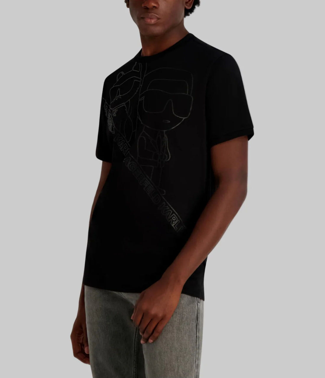 [S] KARL LAGERFELD BLACK KARL GRAPHIC TEE, LM5G2179-BLK (SKL1425)