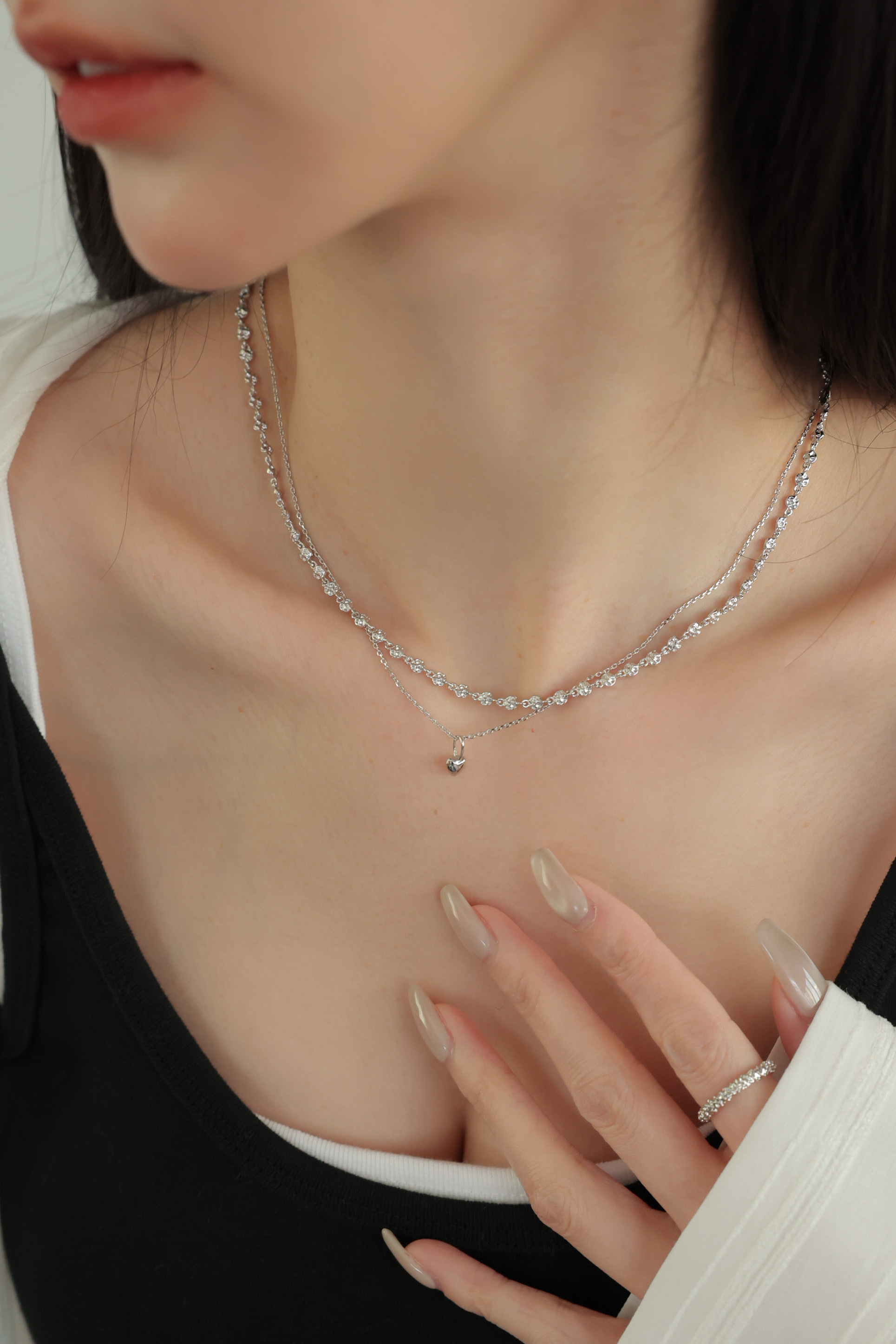 垂墜式立體愛心項鍊 HA91