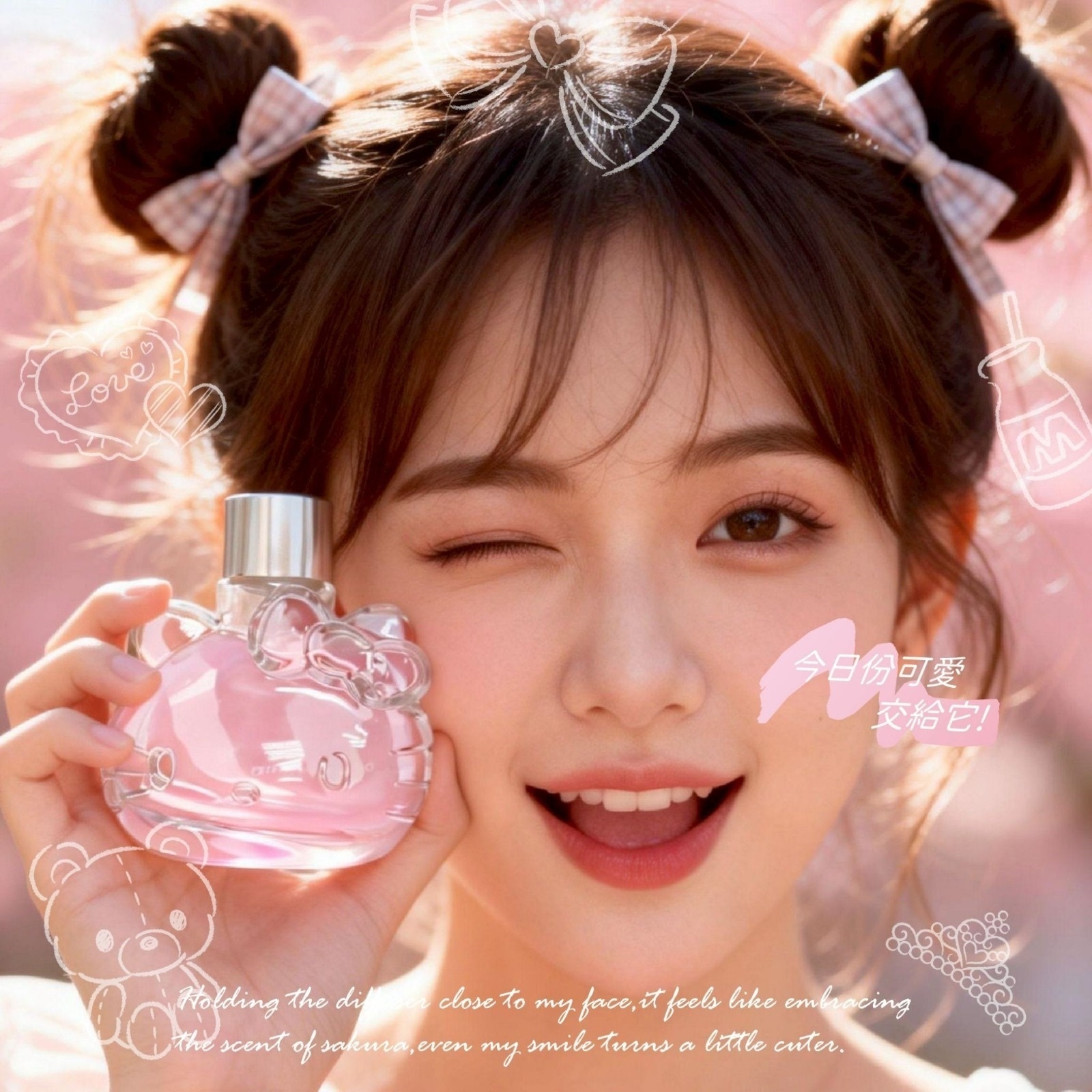 台灣 Hello Kitty 限量櫻花香氛立體造型擴香瓶100ml