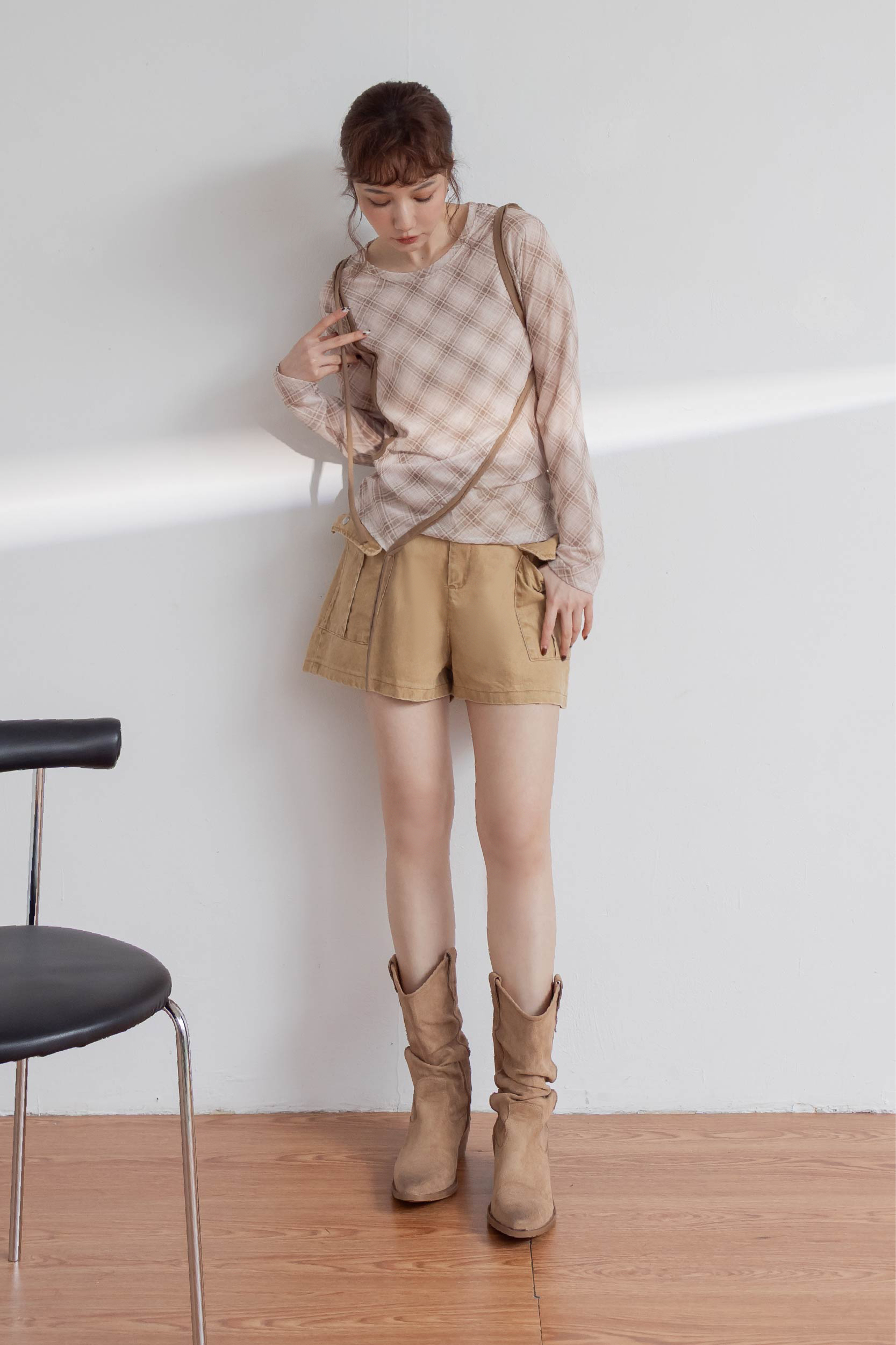 高腰大口袋短褲