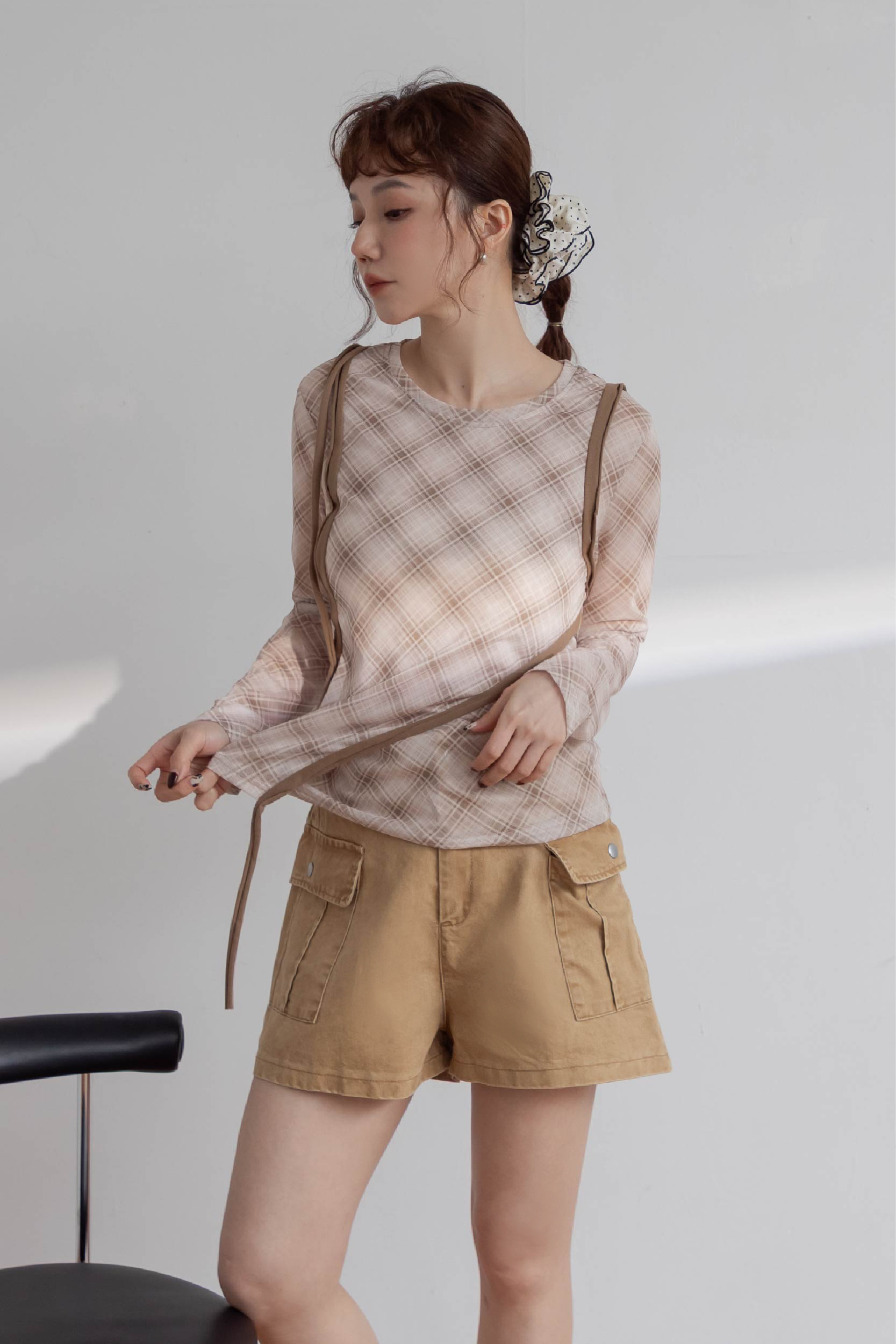 高腰大口袋短褲