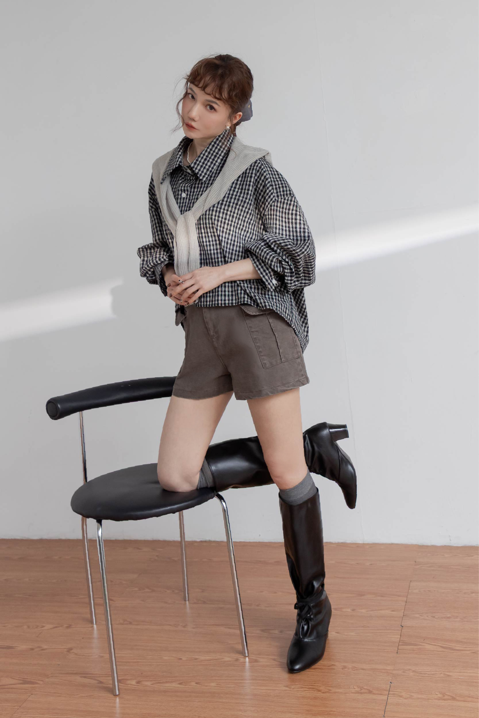 高腰大口袋短褲