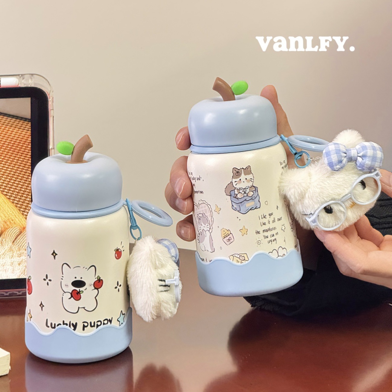 300ML Blue Cat INS Style 316 Stainless Steel Thermal Flask