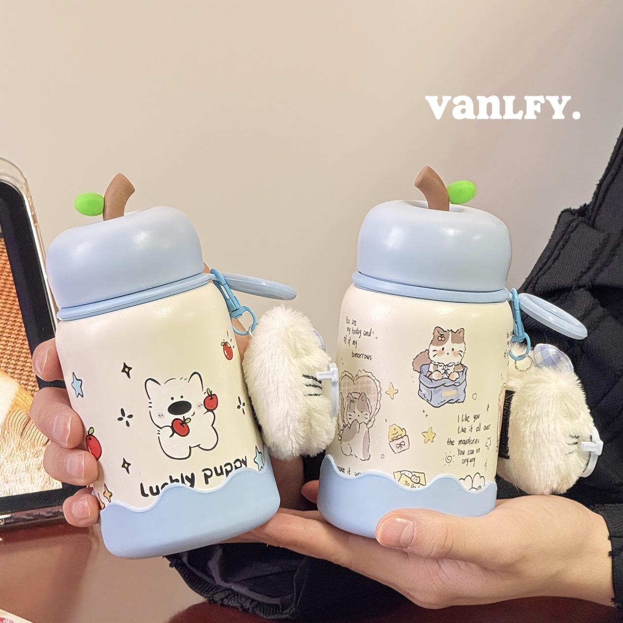 300ML Blue Cat INS Style 316 Stainless Steel Thermal Flask