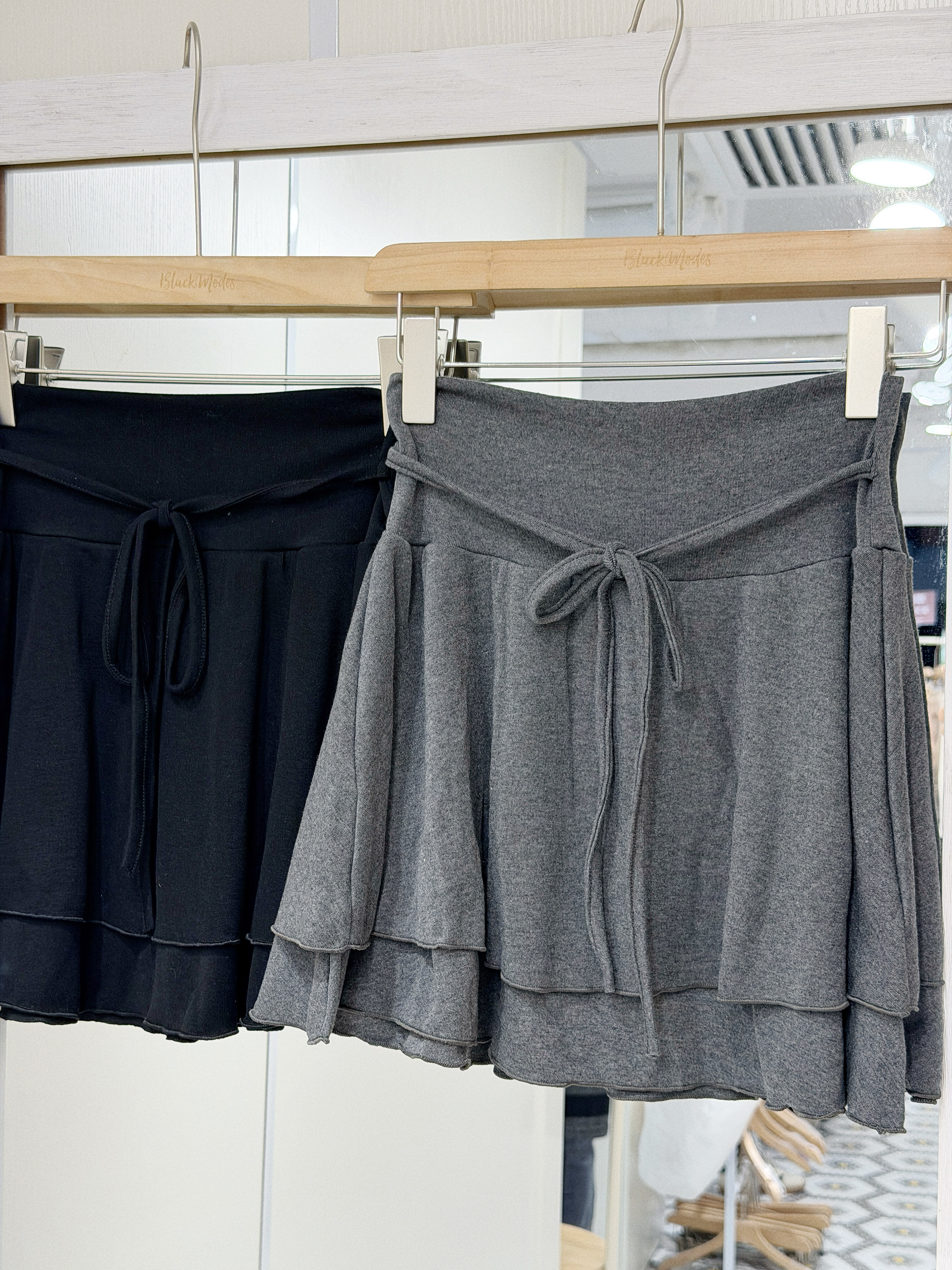 D0550｜芭蕾舞風𓊆ྀི❤︎𓊇ྀི 優美綁帶雙層短裙