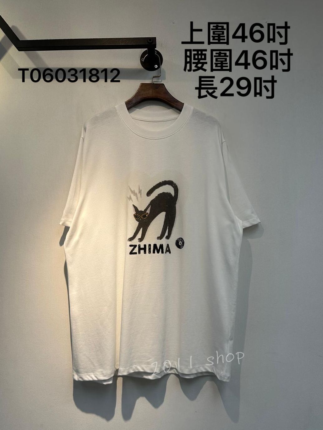 出口日本黑白貓咪寬鬆TOP  上圍46吋  腰圍46吋 長29吋   T06031812