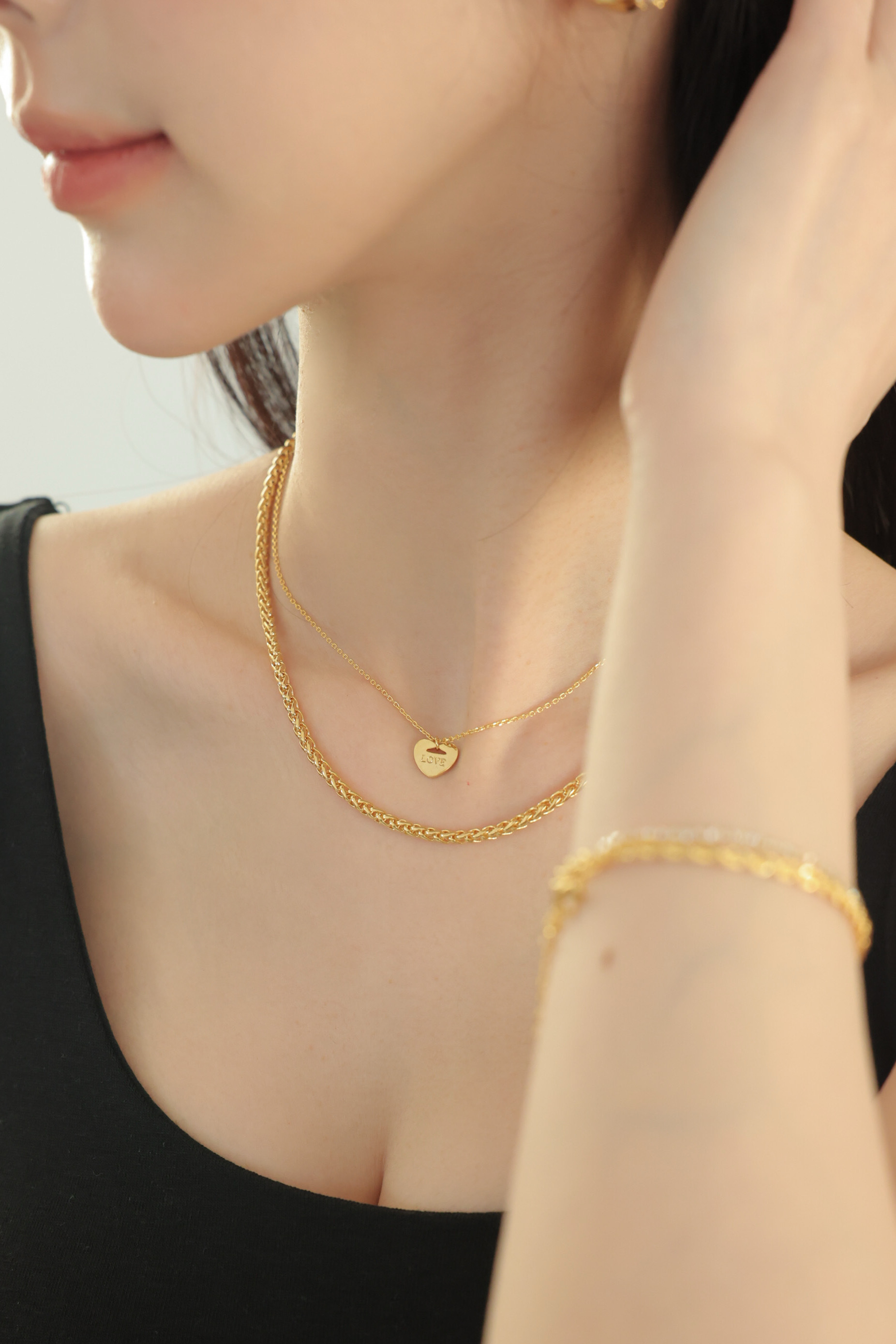 穿搭小幫手愛心雙層項鍊 HA79
