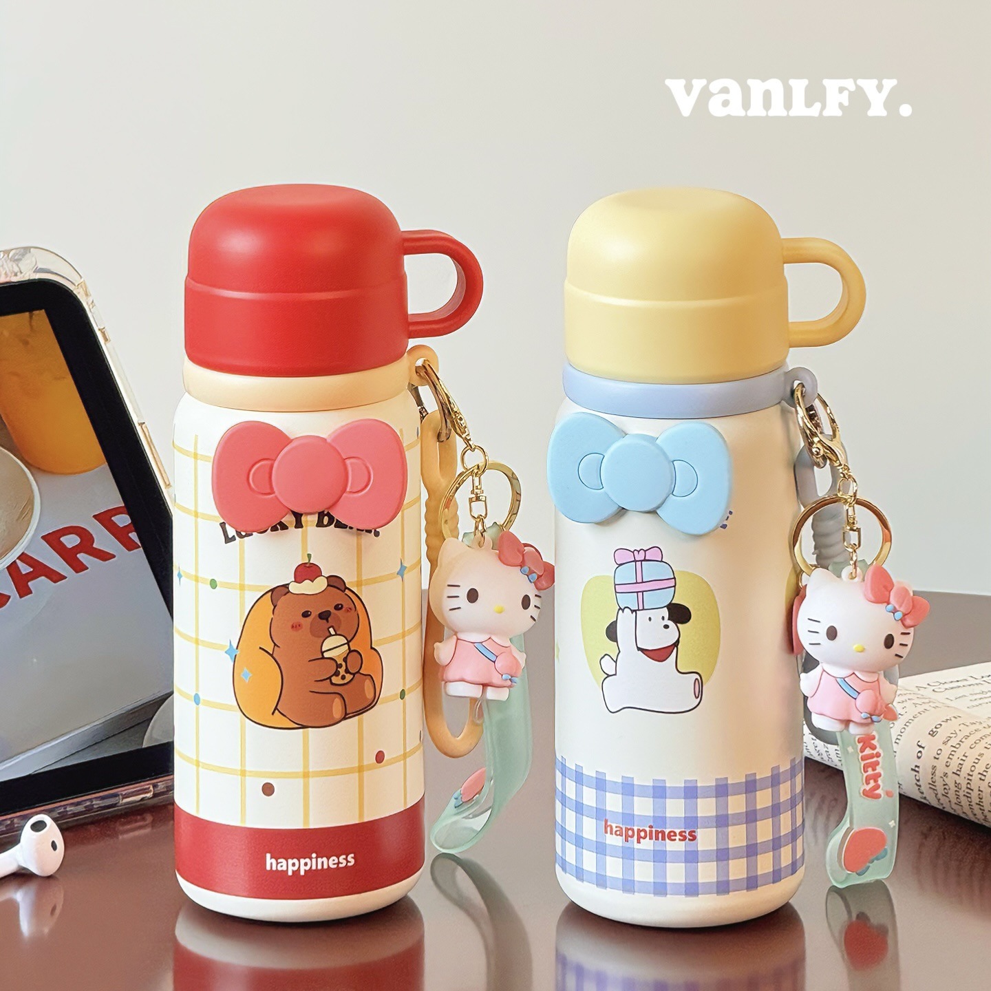 600ML Korean Candy Color Straw 316 Stainless Steel Thermal Tumbler