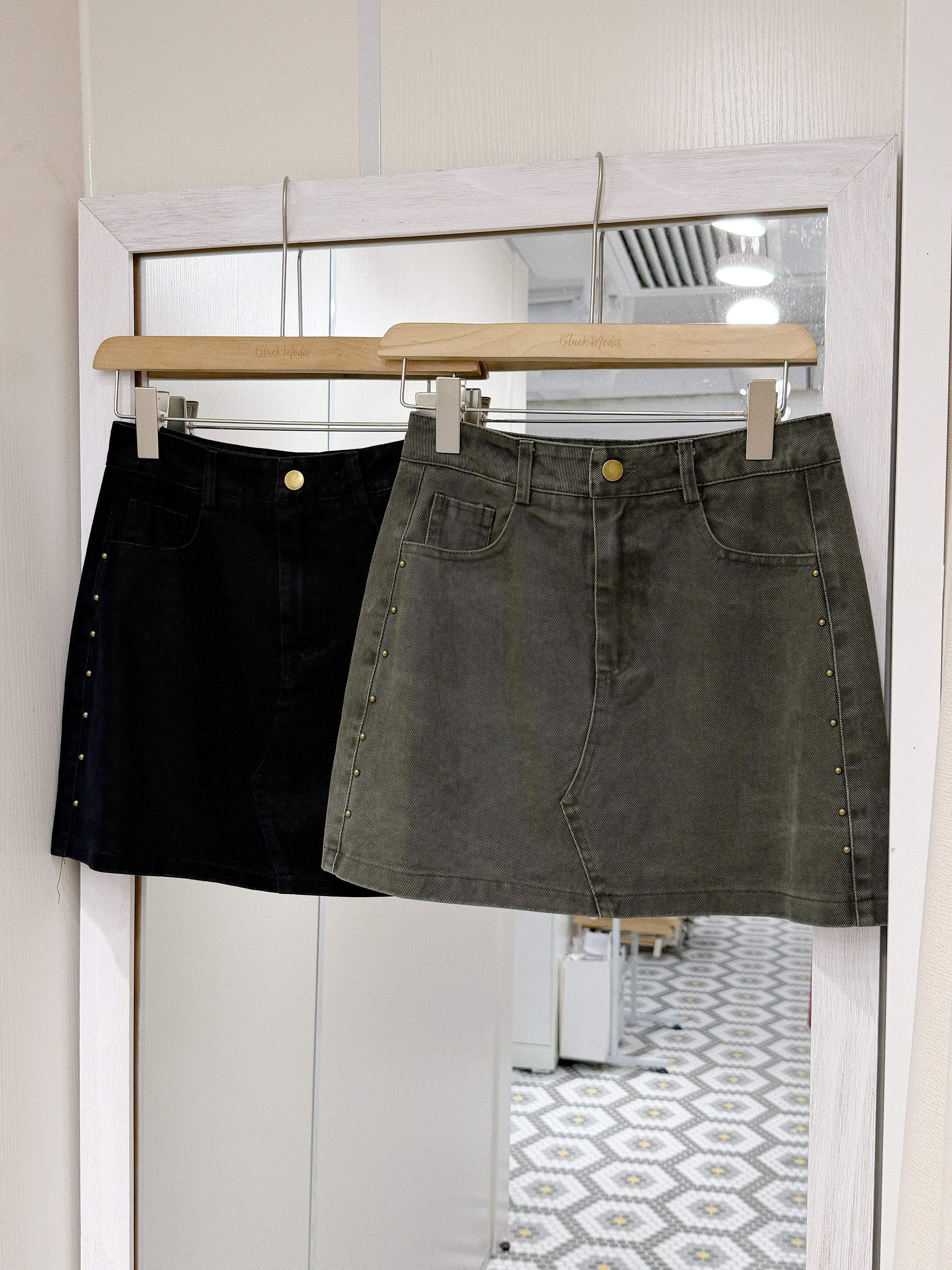 D0542｜甜酷洗水色工裝牛仔短裙⊹ ‧˚✶