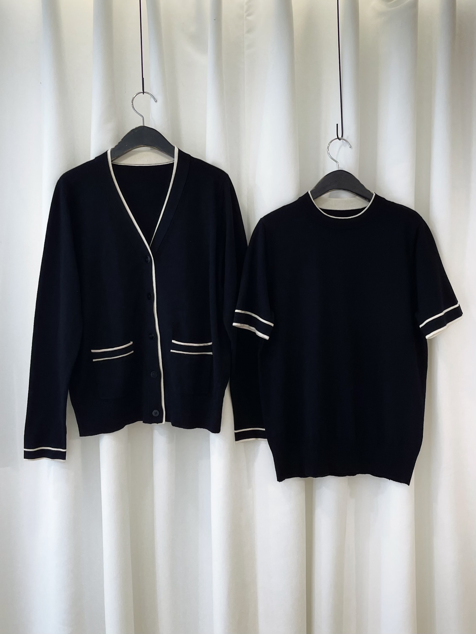 超舒適!滾邊抗起球針織上衣組合